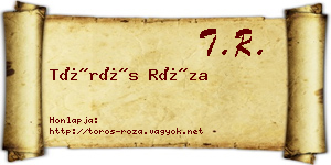 Törös Róza névjegykártya