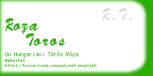 roza toros business card